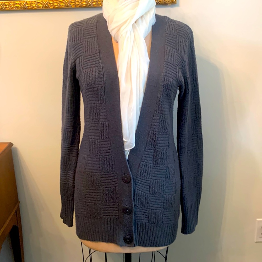 Frenchi grey box knit cardigan